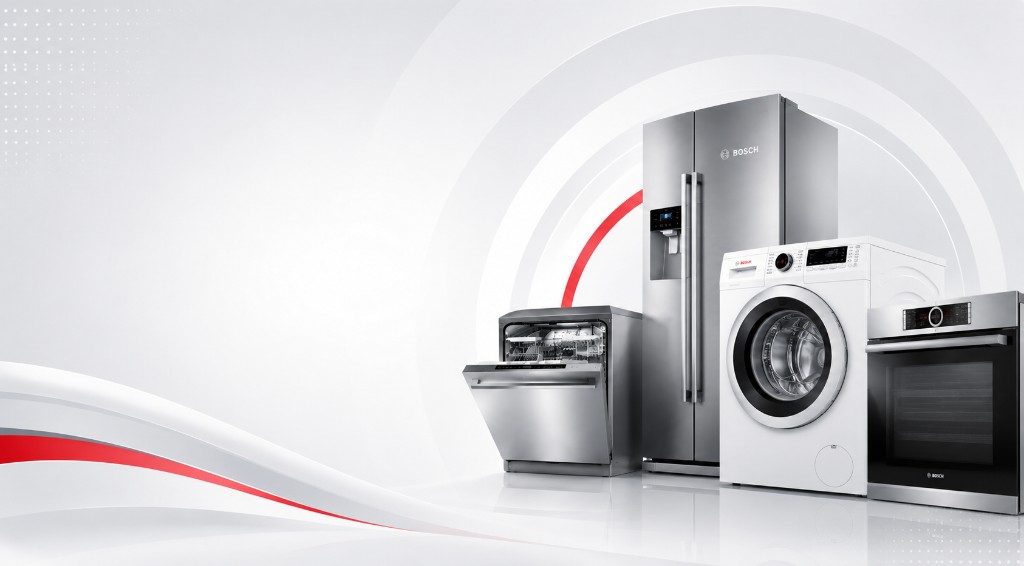 Appliance repair technician at work